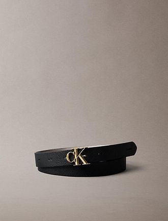 Calvin Klein Cintur&oacute;n Reversible De Piel Granulada Con Logo