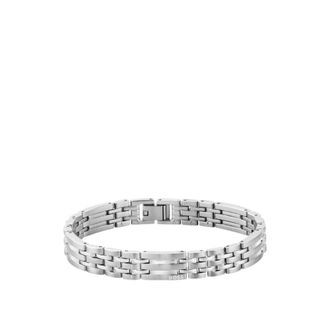 BOSS Silver-tone cuff with multi-link design