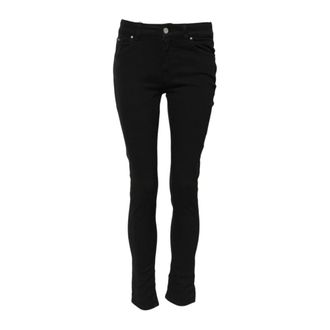 Dolce & Gabbana Slim Fit Jeans, female, Black, 2XS, Black Skinny Denim Jeans with Logo