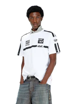 Diesel Cotton T-shirt with contrast graphic prints - T-Shirts - Man - White