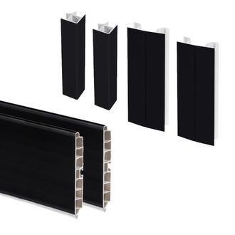 Emuca Kit Battiscopa Da Cucina Con Accessori H 100 Mm In Tecnoplastica Emuca Nero