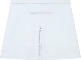 Courrèges zip-detail twill miniskirt - women - Polyester/Acetate - 34 - Blue