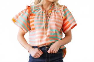 Sunshine Tienda Colorful Gemma Top In Apricot
