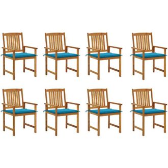 vidaXL Sillas De Jard&iacute;n Con Cojines 8 Uds Madera Maciza De Acacia Vidaxl