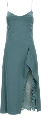 Acne Studios Jurk met kanten details - Dames - Casual kleedjes - Groen - 2XS - Satijn - Kleedjes