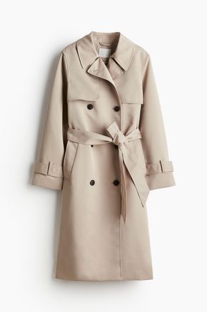 H&M Zweireihiger Trenchcoat aus Twill - Beige