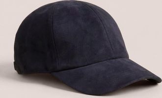 Luca Faloni Midnight Blue Leather Baseball Cap