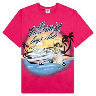 Billionaire Boys Club Memories Tee Mens Raspberry Graphic Print FROG169