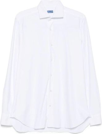 Barba Overhemden, Heren, Wit, 4Xl, Nylon, Witte Overhemd met Lange Mouwen en Knopen