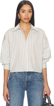 Rag & Bone Marin Stripe Layered Shirt In Cream Stripe