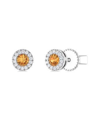 Sabrina Designs 14K 0.16 Ct. Tw. Diamond & Citrine Studs