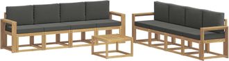 vidaXL Conjunto De Sof&aacute;s De Exterior 9 Uds. Blanco Y Antracita Vidaxl