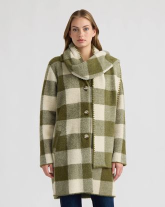 NVLT Womens Eyelash Coatigan with Scarf