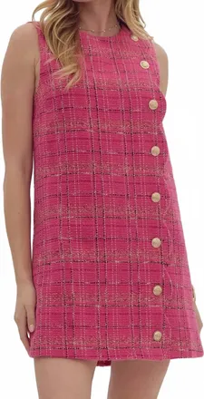 Entro Elle Dress In Hot Pink