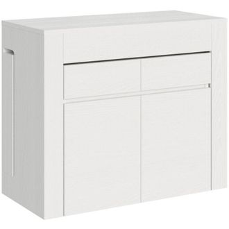 Itamoby Consolle allungabile con panca inferiore e superiore - evolve - Dimensioni: 90x42/302 - Colore: Bianco Frassino