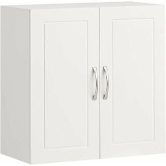 SoBuy SoBuy White Kitchen Bathroom Wall Unit with Double Doors FRG231-W