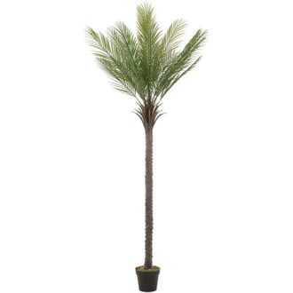 ML Design Ml-design - Palmera Artificial 210 Cm Decorativa, Planta Tropical Falsa Grande Con Tronco, Hojas Y Maceta De Pl&aacute;stico, Para Interior Y Exterior, &Aacute;rbol