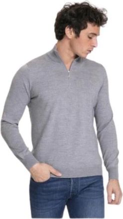 Gran Sasso Gebreide kleding - Heren - V-hals truien - Grijs - 3XL - Wol - Truien & Vesten
