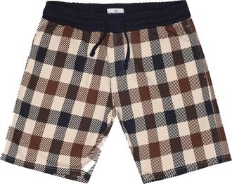 Aquascutum Club Check Korte Broek in Marineblauw - Heren - Strandmode - Veelkleurig - M - Katoen - Badmode