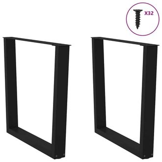 Berkfield Home Modern Dining Table Legs V-Shape 2 pcs Black 90x(72-73.3) cm Steel