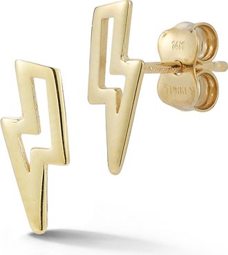 Ember Fine Jewelry 14K Gold Lightning Bolt Studs