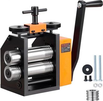 OEM 3 In 1 Handwalzwerk Maschine 75mm Kombinationswalzwerk, Manueller Walzwerk Schmuckwalzwerk Einstellbare Dicke Von 0,03 Bis 6,5mm, Handwalzwerk Maschin