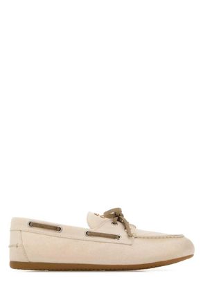Miu Miu Beige Lace Up Loafers