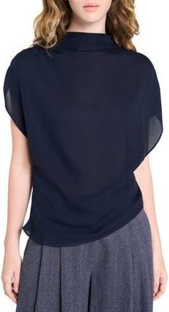 TWP Wish You Would Stretch Silk Top in Midnight at Nordstrom Rack, Size Large