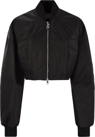 Max Mara Womens Avenue - Drip-proof Twill Bomber Jacket - Black Nylon - Size EU 36 (Womens)