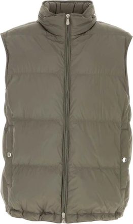 Brunello Cucinelli Gilet in Tessuto Tecnico - - Jackets - Uomo - Grigio - S