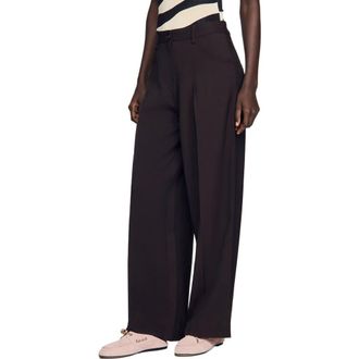 Sandro Wide-leg trousers in Brown at Nordstrom, Size 34 Eu