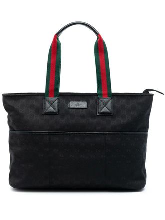 Gucci 2016-2025 GG Canvas Web tote bag - Black