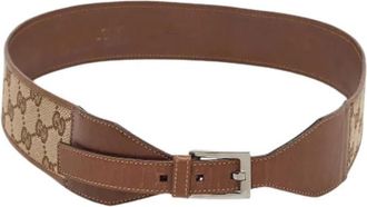 Gucci Pre-owned Vintage Canvas Riem - Dames - Vintage Accessoires - Bruin - ONE Size - Vintage