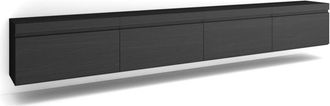 Skraut Home Skraut Home - Mueble Tv, Televisi&oacute;n, Muebles De Sal&oacute;n, Almacenaje, 320x45x35 Cm, Para Tv Gran Formato, Colgado, Suspendido, Estilo Moderno, Negro