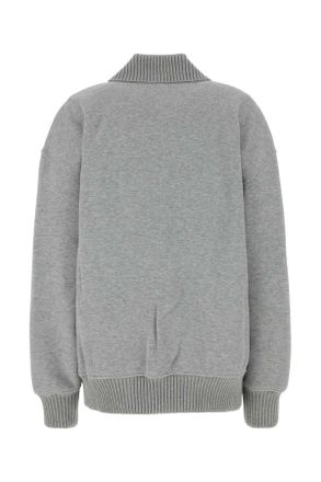 Gucci Womens Grey Cotton Blend Bomber Jacket Greymelange Felpe