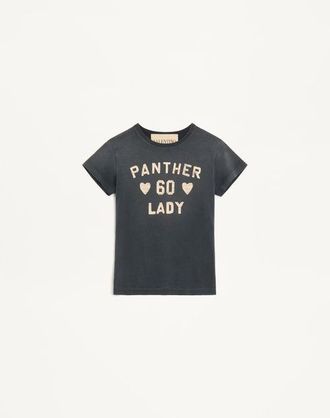 Valentino Printed Cotton T-Shirt Woman BLACK/BIRCH XL