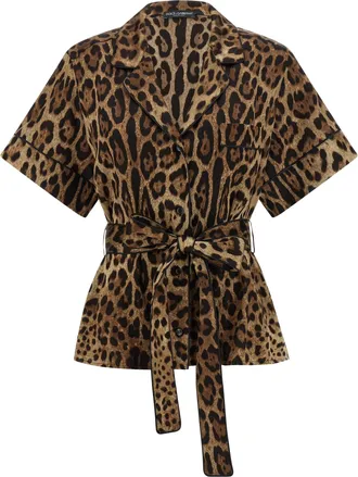 Dolce & Gabbana Brown Silk Womens Blouse