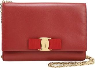 Ferragamo Pre-owned Shoulder Bag - Dames - Vintage Schoudertas - Rood - ONE Size - Leer - Vintage