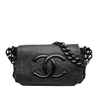 Chanel Pre-owned Vintage Flap Shoulder Bag - Dames - Pre-owned - Zwart - Maat: ONE Size Zijde