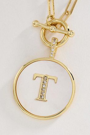 Melinda Maria Love Letters Medallion Monogram Necklace