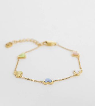 Abbott Lyon Bracciale placcato in oro 18 kt con cuori multicolore