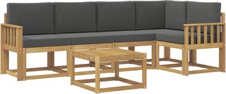 vidaXL Conjunto De Sof&aacute;s De Exterior 6 Uds. Blanco Y Antracita Vidaxl