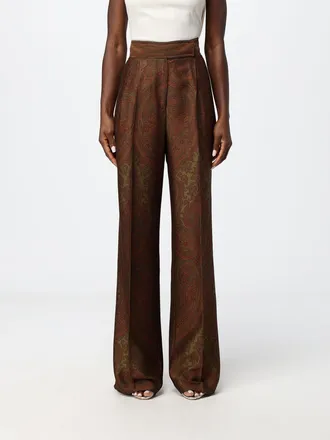 Etro Paisley Print Straight-Leg Trousers in Wool and Silk Blend