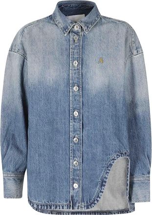 The Attico Dames, Blouses & Shirts, Blauw, Maat: 2XS Denim