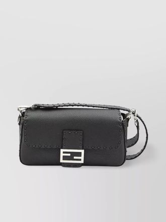 Fendi macro-stitch messenger bag detachable strap