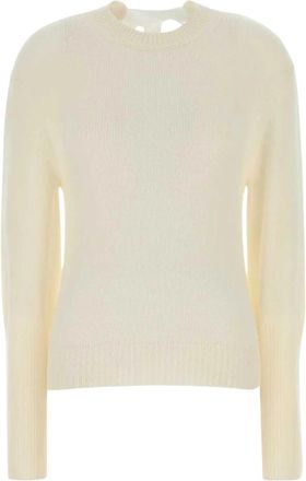 Lanvin Gros-grain Knoop Detail Trui - Dames - Cashmere truien - Beige - M - Kasjmier - Truien & Vesten
