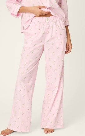 PJ Salvage Afterparty Cotton Poplin Pajama Pants in Pink Pearl at Nordstrom, Size X-Small