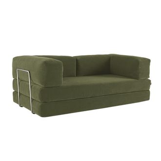 Sweeek Sof&aacute; cama envasado al vac&iacute;o plegable fut&oacute;n de pana con estructura