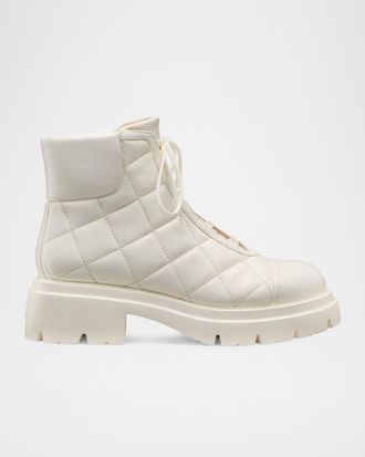 Stuart Weitzman Hudson Quilted Leather Hiker Booties