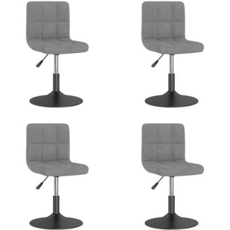 vidaXL Sillas De Comedor Giratorias 4 Uds De Terciopelo Gris Claro Vidaxl